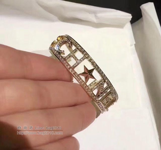 chanel手鏈 古巴走秀款 施華洛水晶 星星鏤空 香奈兒手鐲  gzsc1489